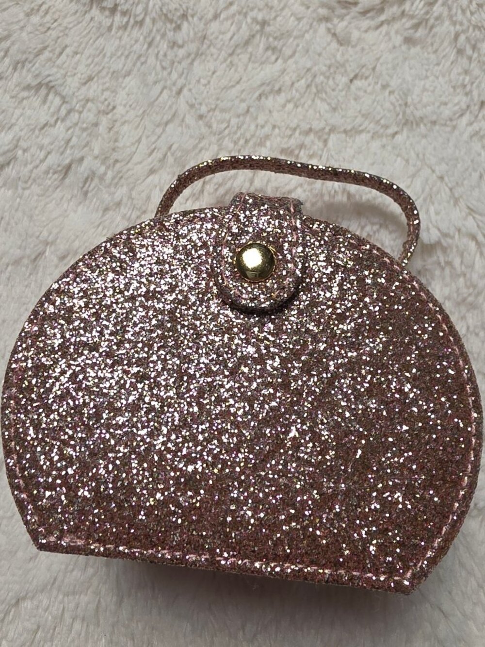 Cynthia Rowley New York Pink Rose Gold Glittery Jewelry Box Travel Case